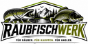 Original RAUBFISCHWERK Logo mit Hecht, Karpfen und Markenschriftzug
